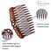 Parcelona French Crown Tortoise Shell Brown Small 2 3/4" Celluloid Set of 2 Flexible 13 Teeth Side Hair Combs for Women and Girls, Made in France