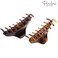 Parcelona French Boss Thin and Narrow Light Tortoise Shell and Brown 3 1/2&rdquo; Celluloid Covered Spring Set of 2 Hair Claw Clips