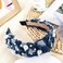 PLwelth Denim Pearl Headband for Women Girls Kids Knotted Headband Sparkle Rhinestone Jeweled Knotted Headband Non Slip Embellished Wide Top Knot Hairband for Thin Thick Long Short Hair Accessories