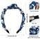 PLwelth Denim Pearl Headband for Women Girls Kids Knotted Headband Sparkle Rhinestone Jeweled Knotted Headband Non Slip Embellished Wide Top Knot Hairband for Thin Thick Long Short Hair Accessories