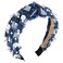 PLwelth Denim Pearl Headband for Women Girls Kids Knotted Headband Sparkle Rhinestone Jeweled Knotted Headband Non Slip Embellished Wide Top Knot Hairband for Thin Thick Long Short Hair Accessories