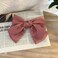 Big Satin Bowknot Hair Clip Barrettes - Cute Silk Hair Accessories for Girls and Women in Pink