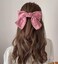 Big Satin Bowknot Hair Clip Barrettes - Cute Silk Hair Accessories for Girls and Women in Pink