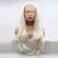 xiweiya 60# White Blonde Lace Front Wig Long Body Wave Platinum Blonde Synthetic Lace Front Wig White Blonde Wig Natural Hairline Hair 150% Density Wig for Women