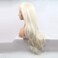 xiweiya 60# White Blonde Lace Front Wig Long Body Wave Platinum Blonde Synthetic Lace Front Wig White Blonde Wig Natural Hairline Hair 150% Density Wig for Women