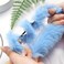 2pcs Pack Furry Faux Fur Hair Scrunchies Artificial Fur Hair Bobbles Elastic Hair Band Rope Wristband Ponytail Accessories (Orange)