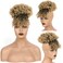 High Puff Afro Kinky Curly Ponytail with bangs Ponytail Drawstring with Kinky Curly Bangs Clip in on Synthetic Curly Hair Bun Puff Ponytail Wrap Updo Hair Extensions with Clips
