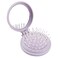 Compact Travel Hair Brush Set - Mini Folding Brush with Mirror, Wet Brush for Purse, Purple