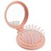 Small Folding Hair Brush with Mirror for Travel, Purse and Pocket - Mini Wet Brush, Pink