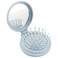 Mini Blue Folding Hair Brush with Mirror for Travel and Purse