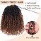 COOKOO 8 Inch 30 Strands/PCS Pre-looped Yanky Twists Crochet Braids 8 Packs Ombre Brown Spring Twists Hair Senegalese Twist Crochet Hair with Curls Synthetic Marlybob Crochet Hair Extensions 1B/30#