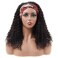 ISEE Headband Wig Human Hair Kinky Curly Human Hair Wigs for Black Women Glueless None Lace Front Wigs 180% Density 18inch