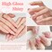 AZUREBEAUTY Nail Repair Kit for Broken Cracked Split Weak Nails, Emergency Easy Quick Fix Crystal Jelly Pink Transparent Dip Powder 28g /1 Oz Quick-Drying Repair Glue 10ml with Nail File &amp; Nail Buffer