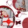 Red Bow Headband for Women Red Velvet Headband Burgundy Velet Bow Hair Clips for Valentine's Day, Christmas Party, Role Play Party Costume Decoration