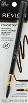 Revlon Eyebrow Pencil, Colorstay Eye Makeup with Eyebrow Spoolie, Waterproof, Longwearing Angled Precision Tip, 220 Dark Brown, 0.01 Oz (Pack of 2)
