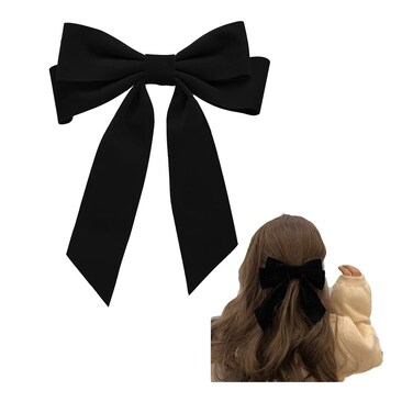 Black Velvet Hair Bow Clips Alligator Clips for Hair Bows Hair clips for Women Girls French Barrette Large Bowknot Hair Clip for Bride Wedding Hairpin