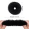 Lusofie 2Pcs Black Pompom Hair Tie Furry Faux Rabbit Fur Fuzzy Scrunchies Black Fuzzy Hair Ties Baby Hair Ties Ponytail Holders Pom Hair Accessories for Girl Women
