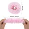Lusofie 2Pcs Pink Pompom Hair Tie Furry Faux Rabbit Fur Fuzzy Scrunchies Pink Fuzzy Hair Ties Baby Hair Ties Ponytail Holders Pom Hair Accessories for Girl Women