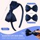 DEEKA Navy Bow Headband &amp; 2 Pcs Satin 4 Inch Hair Bows Set Uniform Hair Accessories Hair Band for Little Toddler School Girls -Navy Blue