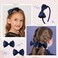 DEEKA Navy Bow Headband &amp; 2 Pcs Satin 4 Inch Hair Bows Set Uniform Hair Accessories Hair Band for Little Toddler School Girls -Navy Blue
