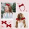 DEEKA Red Velvet Bow Headband &amp; 2 Pcs Velvet Hair Bows Set Velvet Uniform Hair Accessories Hair Band for Little Toddler School Girls -Red