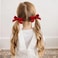 DEEKA Red Velvet Bow Headband &amp; 2 Pcs Velvet Hair Bows Set Velvet Uniform Hair Accessories Hair Band for Little Toddler School Girls -Red
