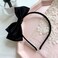 RFTWXHPN Black Velvet Bow Headbands for Girls Women Bowknot Headband Bows Head Band Christmas Party Cosplay Headdress for Girls Bow Hair Hoops Black Bowknot Hair Bands Accessories