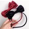 RFTWXHPN Black Velvet Bow Headbands for Girls Women Bowknot Headband Bows Head Band Christmas Party Cosplay Headdress for Girls Bow Hair Hoops Black Bowknot Hair Bands Accessories