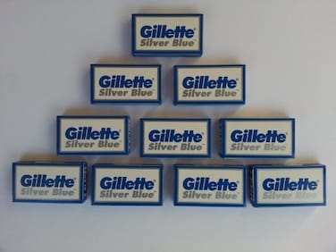 50 Silver Blue Double Edge Razor Blades Made in Russia by 7 O'clock