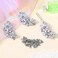 Mabor 4Pcs Rhinestone Bridal Hair Clip Decorative Crystal Faux Flower Hair Pins Sparkly Silver Headpiece Accessories for Wedding Party Prom Bling Barrette for Women Girls Bridesmaid Bride