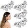 Mabor 4Pcs Rhinestone Bridal Hair Clip Decorative Crystal Faux Flower Hair Pins Sparkly Silver Headpiece Accessories for Wedding Party Prom Bling Barrette for Women Girls Bridesmaid Bride