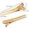 Qearl 100 PCS 1.77" Double Prong Curl Clips Gold Curl Pins Duckbill Section Clips Metal Alligator Clips for Hair Extensions Styling(4.5cm)