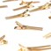 Qearl 100 PCS 1.77" Double Prong Curl Clips Gold Curl Pins Duckbill Section Clips Metal Alligator Clips for Hair Extensions Styling(4.5cm)