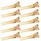 Qearl 100 PCS 1.77" Double Prong Curl Clips Gold Curl Pins Duckbill Section Clips Metal Alligator Clips for Hair Extensions Styling(4.5cm)