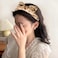 Spa Makeup Headband for Women Girls Bow Head Wrap Band for Women Face Wash Headbands Hairband for Washing Face Skincare Headband Wristbands Set for Sports Yoga Beauty Hair Band Beige Leopard