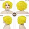 GNIMEGIL Cosplay Yellow Wig Short Curly Hair Layered Big Wavy Synthetic Wigs for Women Costume Carnival Party Halloween Wig with Wig Cap