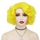 GNIMEGIL Cosplay Yellow Wig Short Curly Hair Layered Big Wavy Synthetic Wigs for Women Costume Carnival Party Halloween Wig with Wig Cap