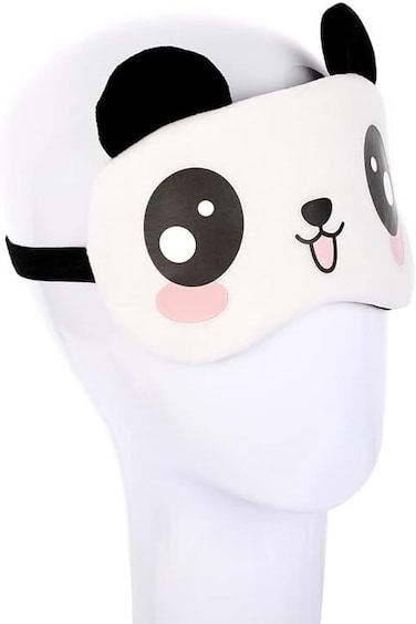 BE Cute Panda Bear Velvet Soft Sleep Mask Eye Cover Blindfold Girls Kids Women Gift Party Games