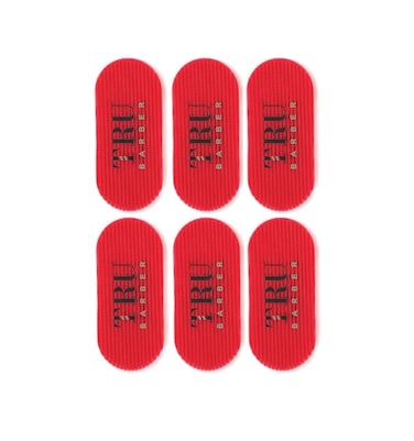 TRU BARBER Hair Grippers for Men and Women 6pcs Bundle - Salon and Barber, Hair Clips for Styling, Sectioning, Cutting and Coloring, Nonslip Grips, Hair holder (Red)