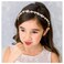 SWEETV Gold Flower Girl Headpiece for Wedding Crystal Floral Girls Headband Princess Hair Accessories for Birthday Party, Photography