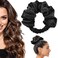 Velvet Heatless Curling Scrunchie, No Heat Curls for Long Hair, Soft Sleep-in Hair Roller (Black, 1 Count)