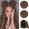 HANYUDIE Space Buns Hair Pieces 2PCS Claw Clip in Hair Bun Mini Bun Hair Scrunchies Extension for Women Girls Brown