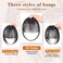 QGZ Clip in Bangs Fake Bangs Hair Clip Fringe with Temples Hairpieces 100% Real Human Hair Extensions Curved Clip On Bangs for Women(Black Air Bangs)