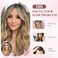 18inch Hair Toppers for Women with Fringe Bang Long Wavy Curly Hair Pieces for Women with Thinning Hair Clip in Hair Topper Highlight Synthetic Wig Add Hair Volume Mixed Blonde with Dark Root