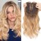 18inch Hair Toppers for Women with Fringe Bang Long Wavy Curly Hair Pieces for Women with Thinning Hair Clip in Hair Topper Highlight Synthetic Wig Add Hair Volume Mixed Blonde with Dark Root