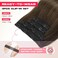 Hair Extensions, 14" Short Clip in Hair Extensions 4PCS Straight Brown Hair Extensions Natural Soft Synthetic Hairpiece for Women - Dark Brown with Highlights