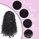 AISI BEAUTY Black Curly Ponytail Extension Drawstring Ponytail for Black Women 14 Inch Fake Ponytail Synthetic Ponytail with 2 Clips in(Jet Black)