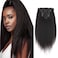 ABH AMAZINGBEAUTY HAIR Kinky Straight Clip in Hair Extensions for Black Women Natural Color Kinky Straight Clip ins Brazilian Virgin Human Hair Extensions Full Head 17 Clips with 7 Pieces 120G 10 Inch