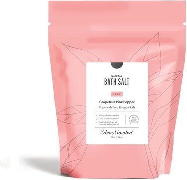 Edens Garden Natural Detox Bath Salt Soak &ndash; Grapefruit Pink Pepper Blend with Pure Essential Oils, Epsom, Dead Sea Salt &amp; Magnesium &ndash; for Body Cleanse, Foot Soaking &amp; Relaxation, 10 oz (283 g)