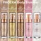 PHOERA Body Shimmer Oil,Waterproof Long Lasting Moisturizing Body Luminizer Glow Body Illuminator Highlighter for Face with Makup Bursh, 1oz/Jars(2PCS 101 Rose Gold)
